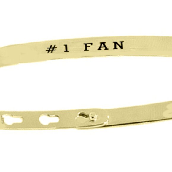 #1 Fan Adjustable Inscription 7mm Wide Bracelet - Picture 2 of 4